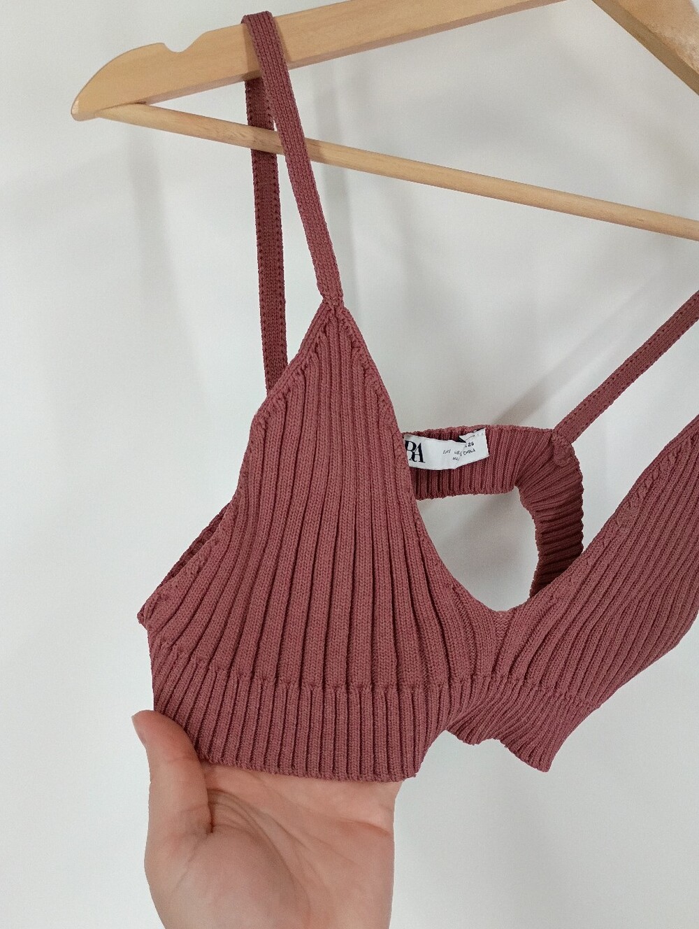 Zara Ribbed Knit Bralette - Picture 2 of 5